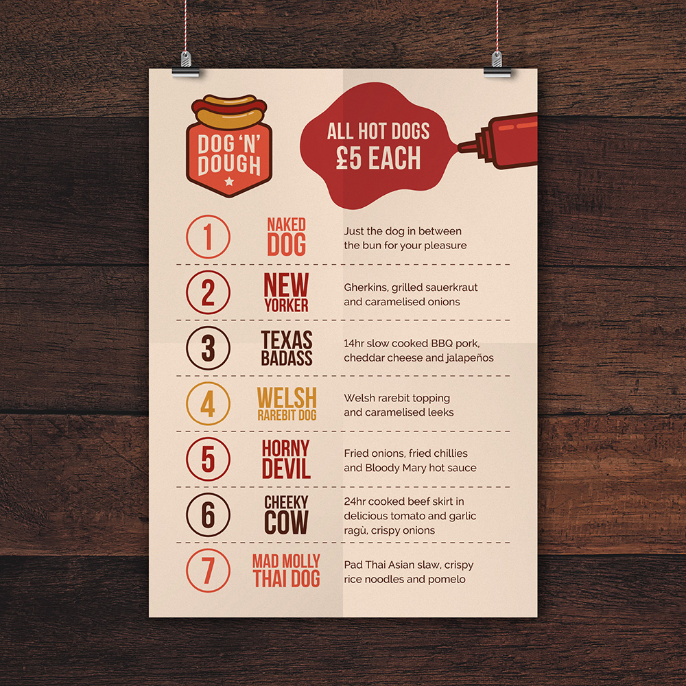 Dog N Dough Menu Design