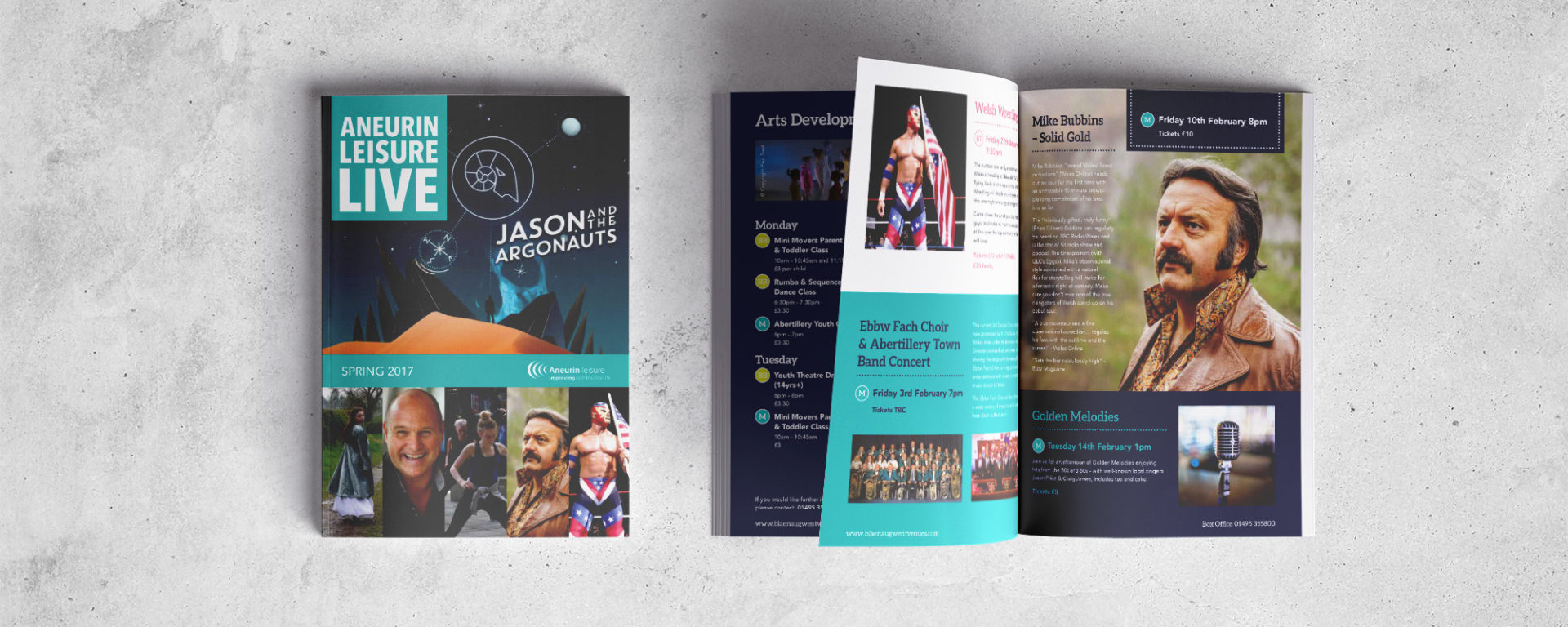 Aneurin Leisure Live Brochure Design