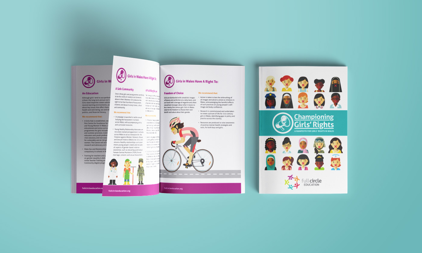 Full Circle Education Girls Rights Manifesto Brochure Design